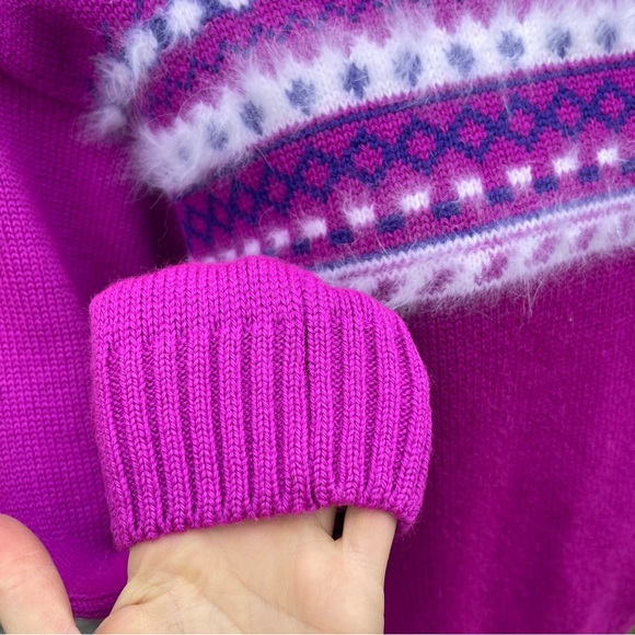 Capello VINTAGE 100% Wool Magenta Fairisle Knit Nordic Sweater - Picture 10 of 16